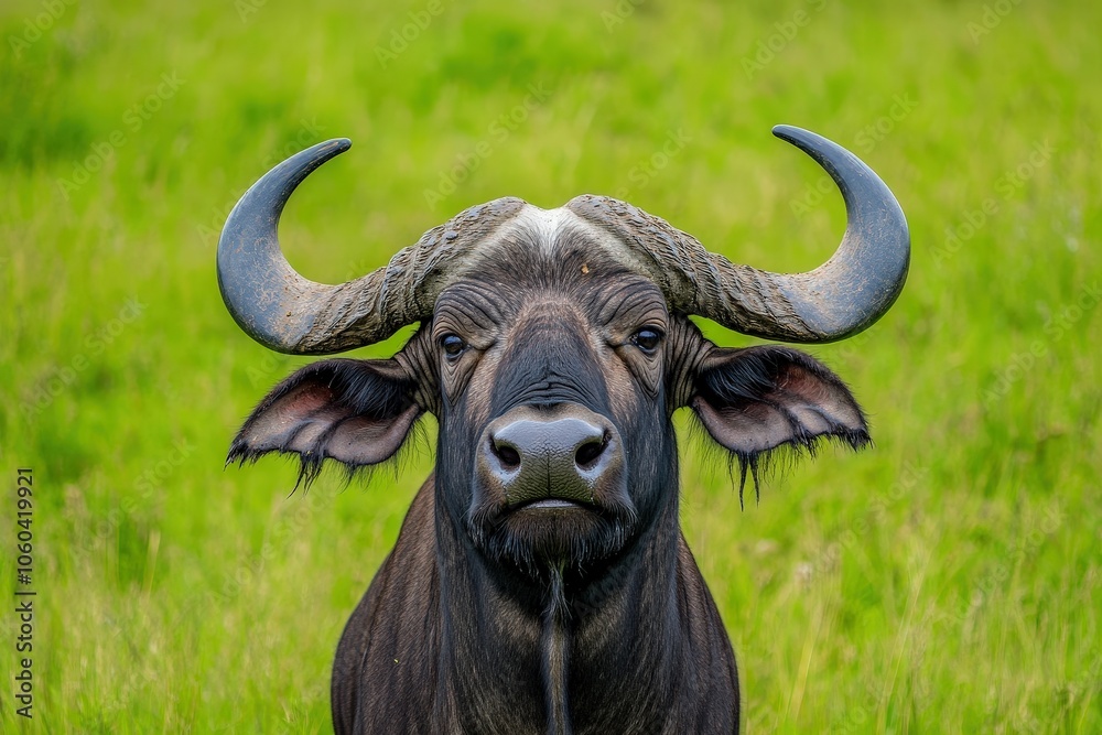 Naklejka premium Pumba - animal running in the savannah with tail up. Beautiful simple AI generated image