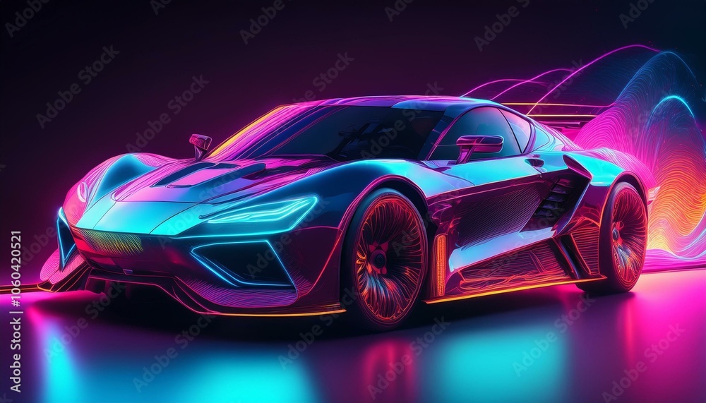 Naklejka premium fast driving car