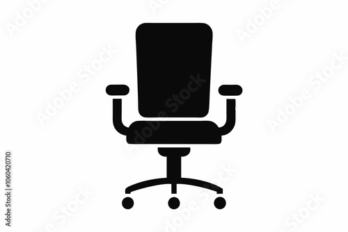 Modern office chair vector icon. Furniture for comfort. Leather chair with armrest, Gaming chair on white background,chair silhouette isolated on white background.