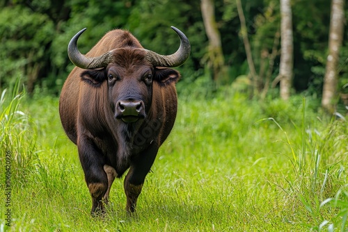 Pumba - animal running in the savannah with tail up. Beautiful simple AI generated image photo