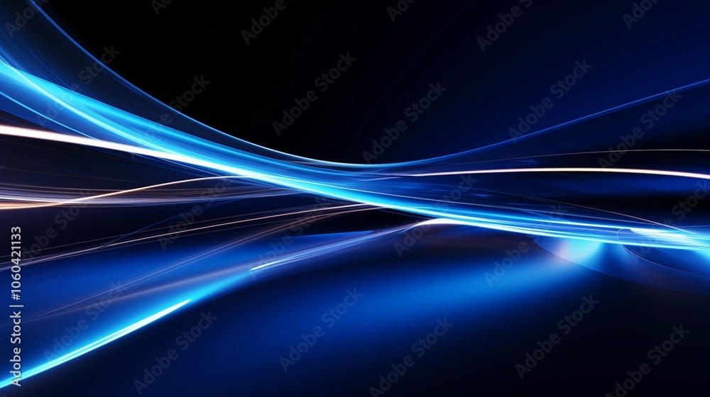 High-resolution vector illustration of a blue curved background with futuristic technology elements, presented with surreal, cinematic lighting and fine, meticulous details on a black background, perf High-resolution vector illustration of a blue curved background with futuristic technology elements, presented with surreal, cinematic lighting and fine, meticulous details on a black background, perf