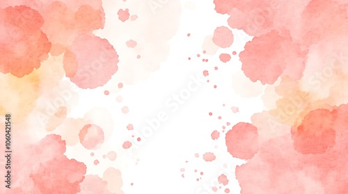 Pink and Orange Watercolor Splatters Subtle Blur Background with Space for Custom Text