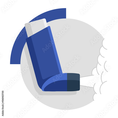 Asthma inhalers for different quick relievers, in flat style