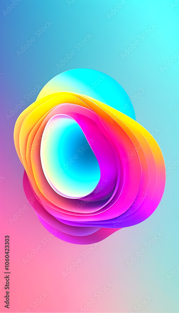 Vibrant abstract shapes blend in a colorful display of modern art aesthetics Vibrant abstract shapes blend in a colorful display of modern art aesthetics