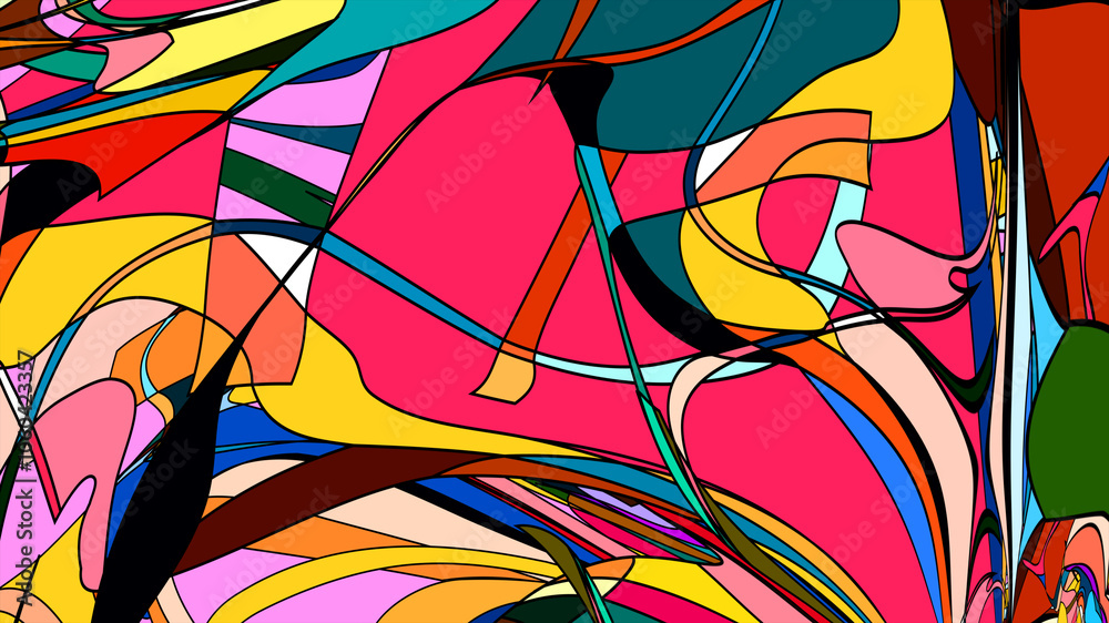 Fototapeta premium Energetic Abstract Fractal Background in Psychedelic Colors for Summer