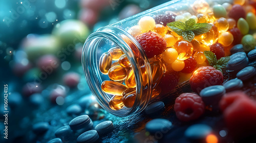 Glass Jar Filled with Capsu...