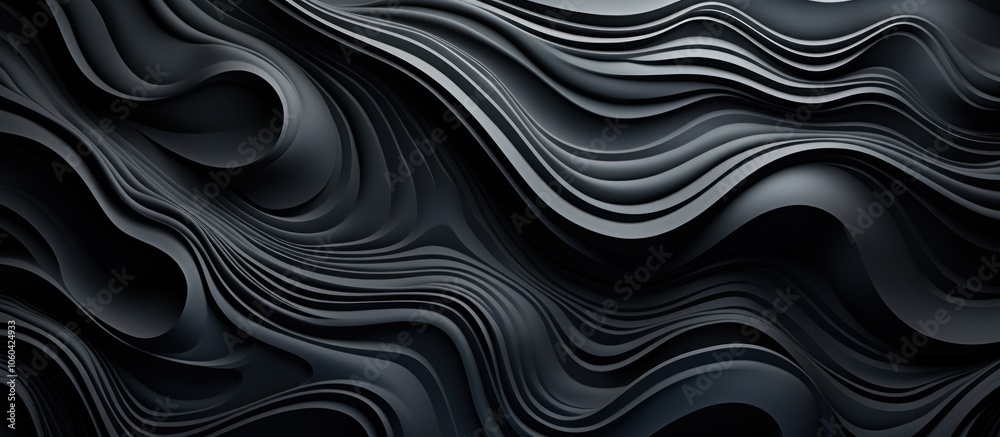 Abstract black waves creating a smooth, flowing texture. Abstract black waves creating a smooth, flowing texture.