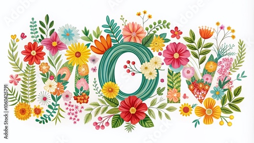 Beautiful Floral Mom Inscriptions for Mother's Day Greeting Card Design with Copy Space for Personalized Messages and Celebratory Themes