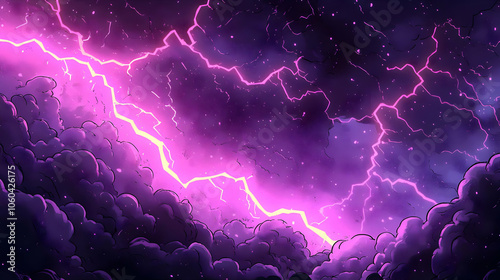 Purple Lightning Storm Illu...