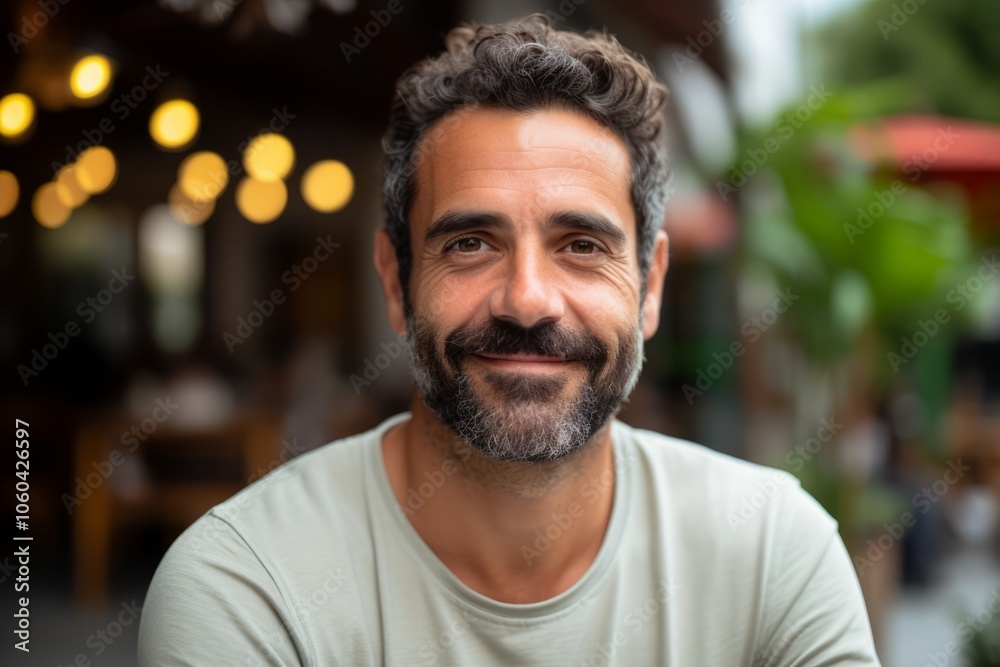 Portrait of handsome bearded man with beard looking at camera and smiling Portrait of handsome bearded man with beard looking at camera and smiling