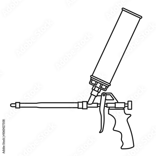 Foam gun - expanding montage foam applicator, in thin line