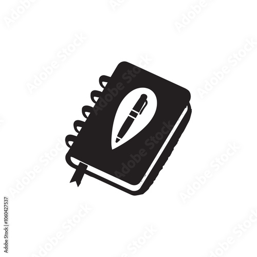 Diary silhouette vector design art illustration