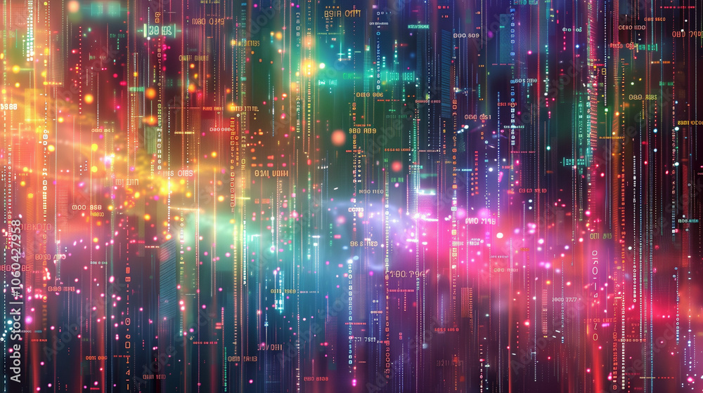 An abstract digital background with binary code and AI algorithms running in the background. An abstract digital background with binary code and AI algorithms running in the background.