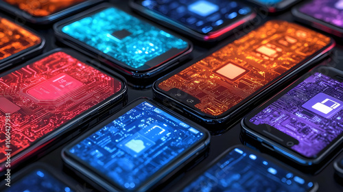 Circuit Board Phones 3D Ill...