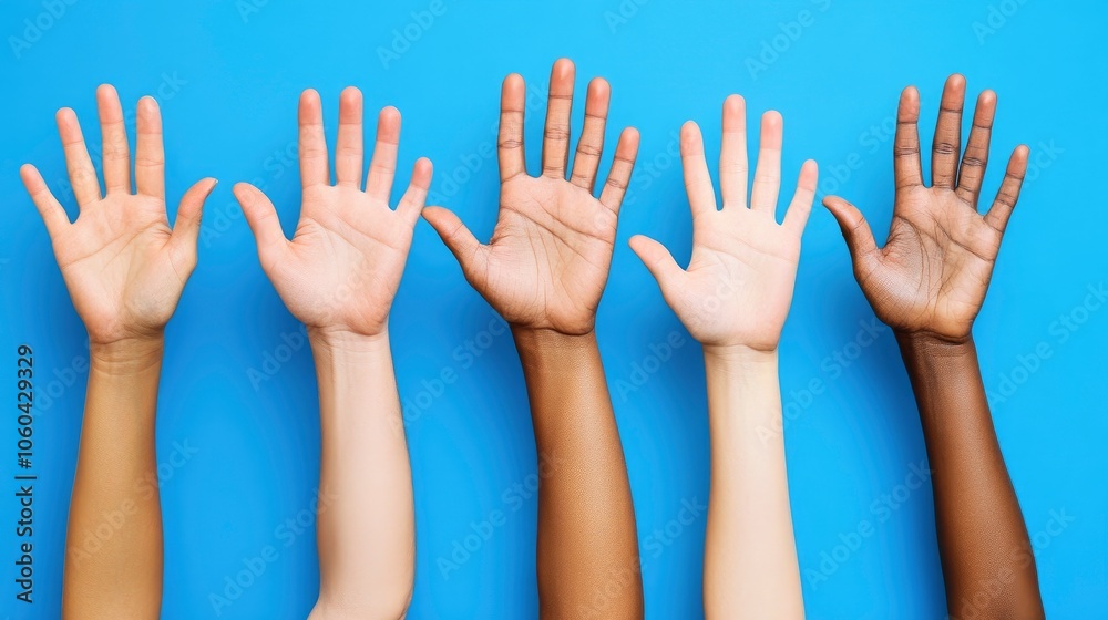 Diverse Hands Raised in Unity Diverse Hands Raised in Unity