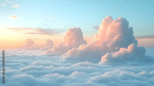 Pink Clouds Above the Sea o...