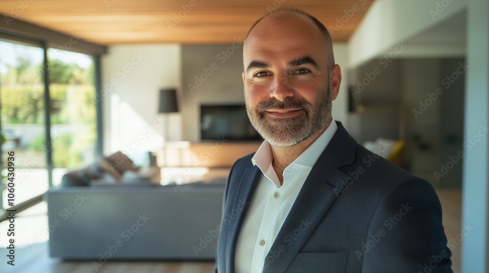 A confident businessman is standing proudly in a modern office setting, embodying professionalism and charm in a comfortable, stylish space A confident businessman is standing proudly in a modern office setting, embodying professionalism and charm in a comfortable, stylish space