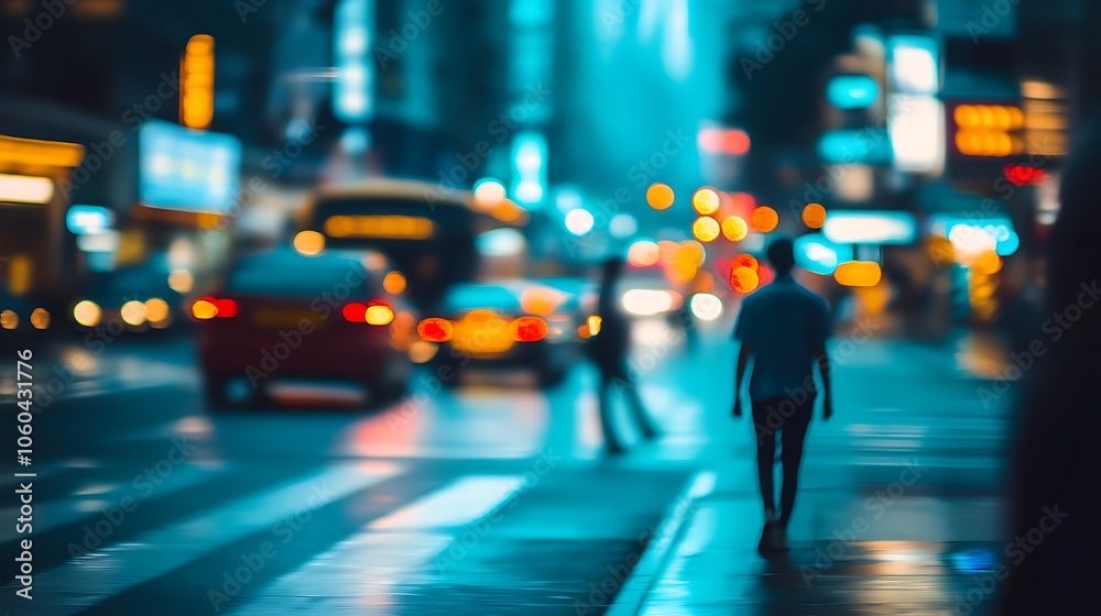 Urban Nightlife Blurred Lights Blank Background with Copy Space for Design Projects Urban Nightlife Blurred Lights Blank Background with Copy Space for Design Projects