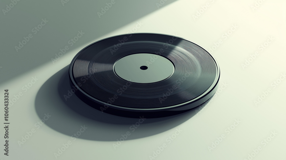 A music player icon shaped like a vinyl record, rendered in 3D with shadows.
A music player icon shaped like a vinyl record, rendered in 3D with shadows.