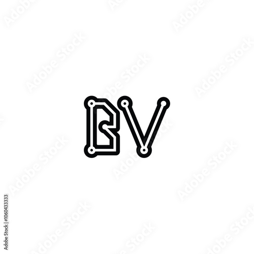 BV monogram logo design letter text name symbol monochrome logotype alphabet character simple logo