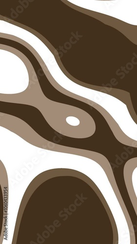 Animated Abstract background with brown and white wavy lines suitable for web design, digital art, presentations, and wallpaper prints.