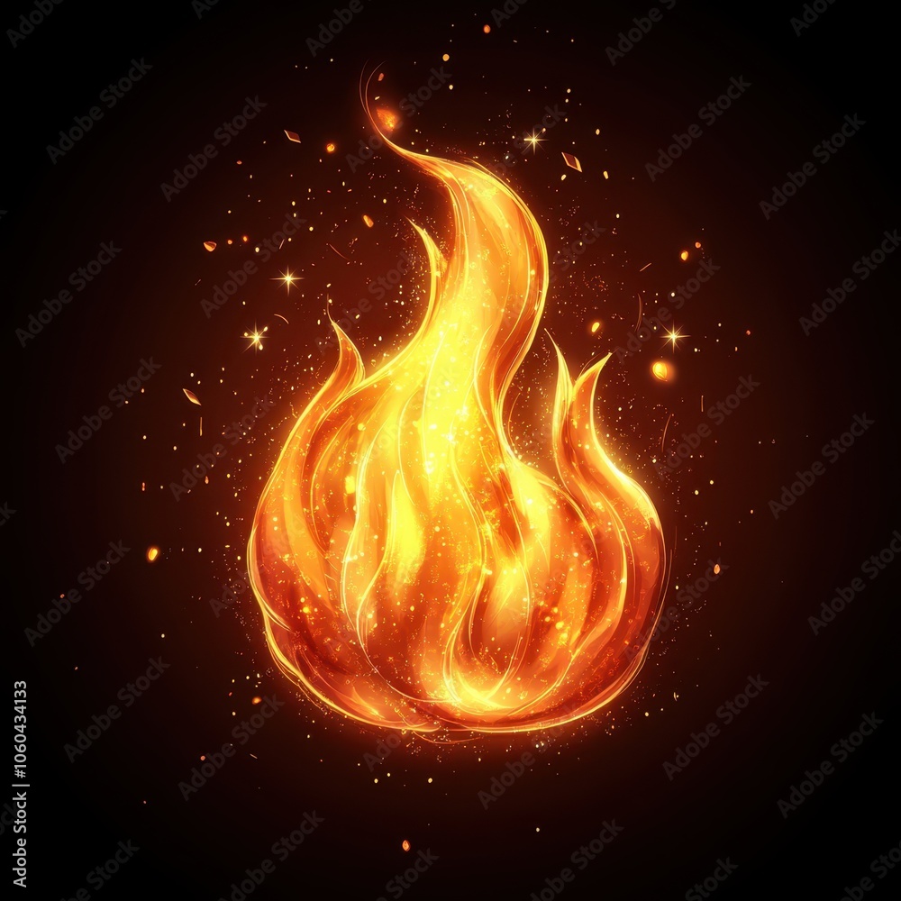 Glowing Flame on Dark Background Glowing Flame on Dark Background