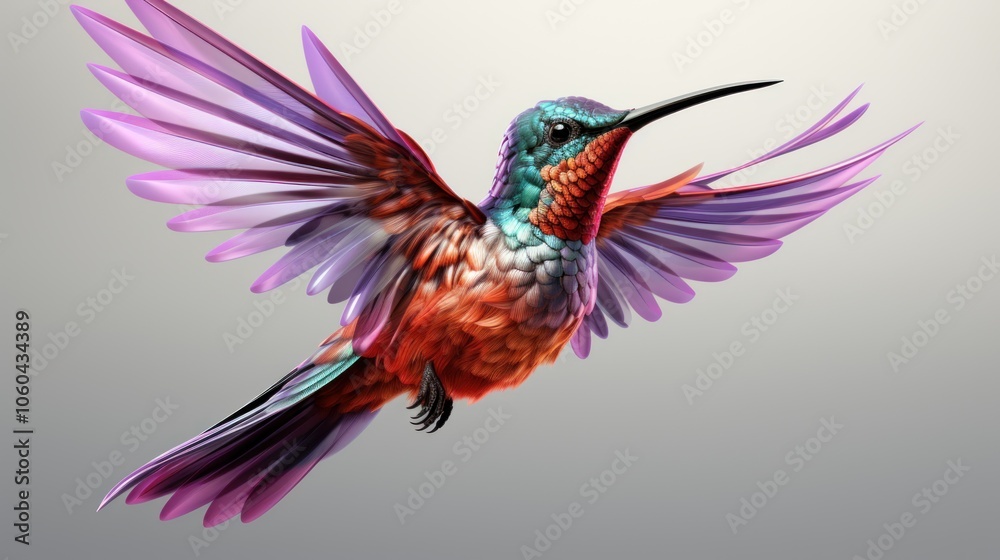 A vibrant hummingbird in mid-flight, showcasing its colorful plumage and delicate wings. A vibrant hummingbird in mid-flight, showcasing its colorful plumage and delicate wings.
