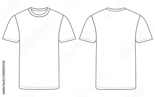 Basic half sleeve T shirt jersey mockup vector illustration template design	