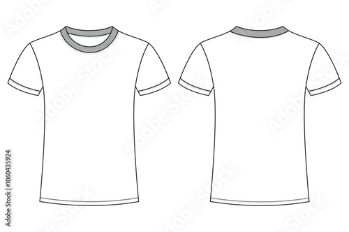 Basic half sleeve T shirt jersey mockup vector illustration template design	