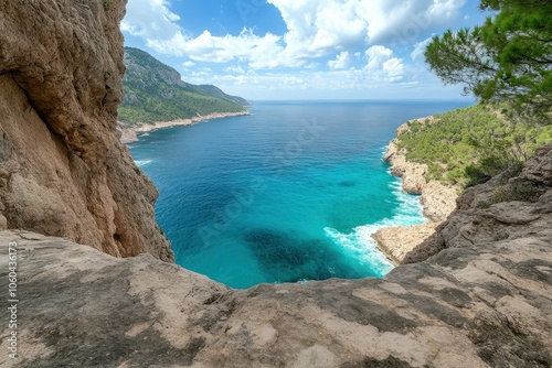 Kleine, aber feine Wanderung zum Felsentor Es Pontàs und der Küstenstadt Santanyí im Süden der Balleareninsel Mallorca - Spanien. Beautiful simple AI generated image photo