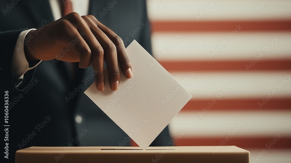 Close-Up of Hand Voting in Election Box