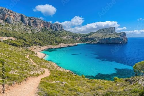 Cap de Formentor - Majorca - Spain. Beautiful simple AI generated image