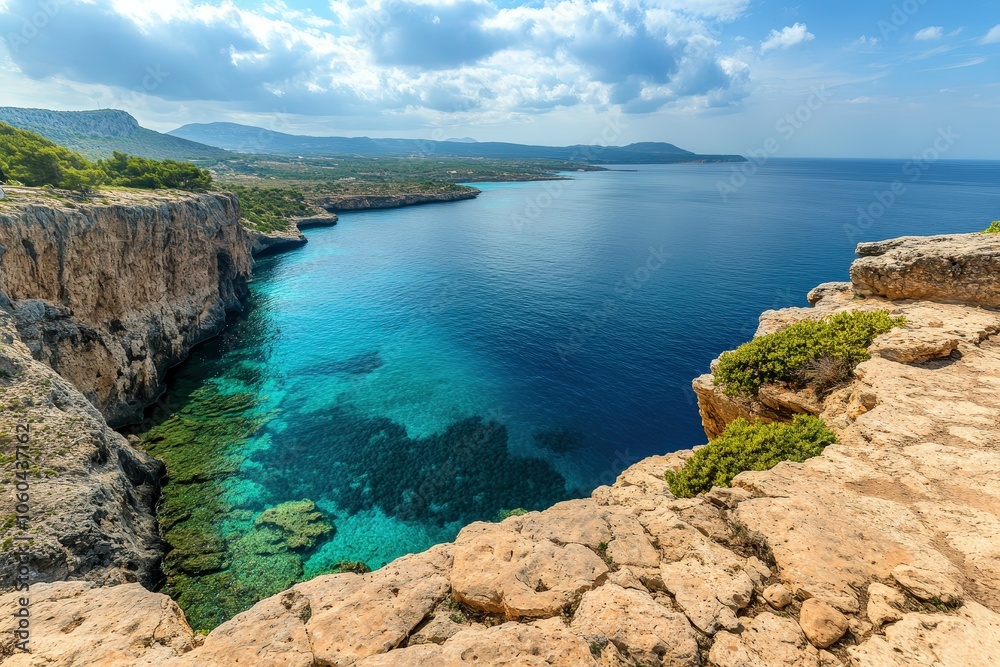 Unterwegs zu dem Highlight auf der wunderschönen Balearen Insel Mallorca - Cap de Formentor - Spanien. Beautiful simple AI generated image Unterwegs zu dem Highlight auf der wunderschönen Balearen Insel Mallorca - Cap de Formentor - Spanien. Beautiful simple AI generated image