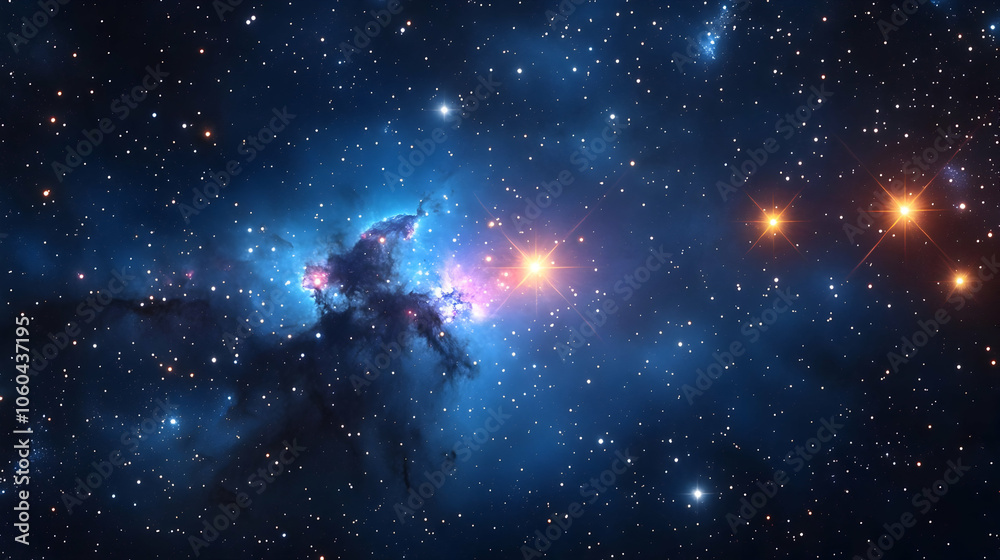 Cosmic Nebula with Stars - Space Background Illustration Cosmic Nebula with Stars - Space Background Illustration