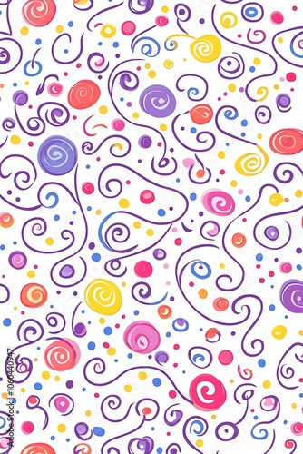 Colorful Swirls and Dots Pattern Abstract Gradient Background with Copy Space