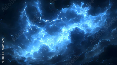 Blue Lightning Storm Clouds...