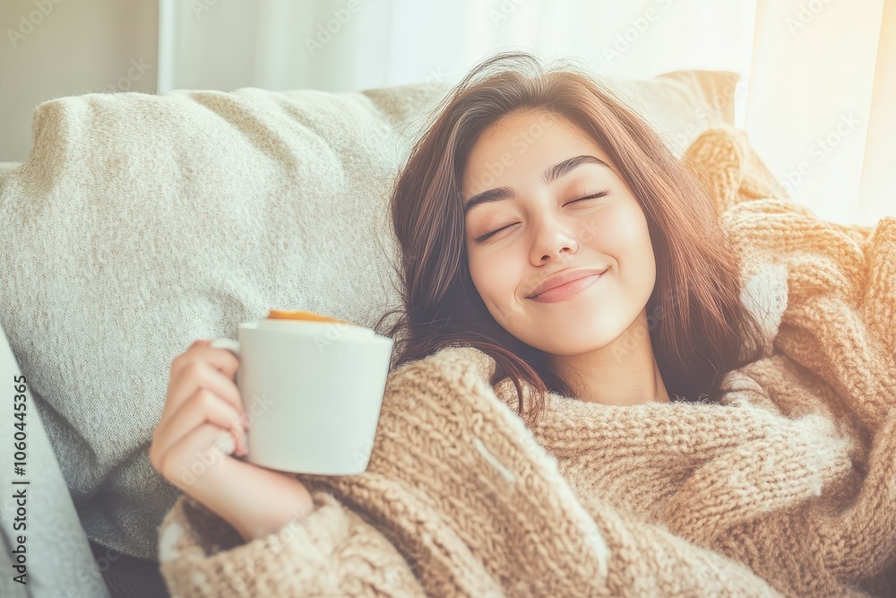 Gender-Neutral Portrait - Stylish Woman in Coffee Shop. Beautiful simple AI generated image Gender-Neutral Portrait - Stylish Woman in Coffee Shop. Beautiful simple AI generated image