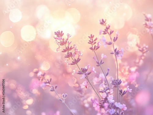 Delicate flowers against a soft, dreamy bokeh background.