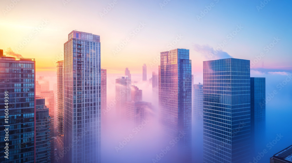 city at night with mist city at night with mist