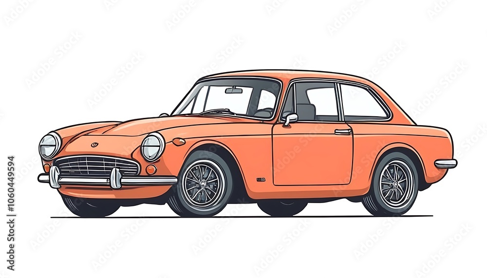 Fototapeta premium hand drawing car on white background,Modern suv car abstract silhouette on white background. A hand drawn line art of a sedan car.automobile, conceptual, contour, doodle, drive, 48