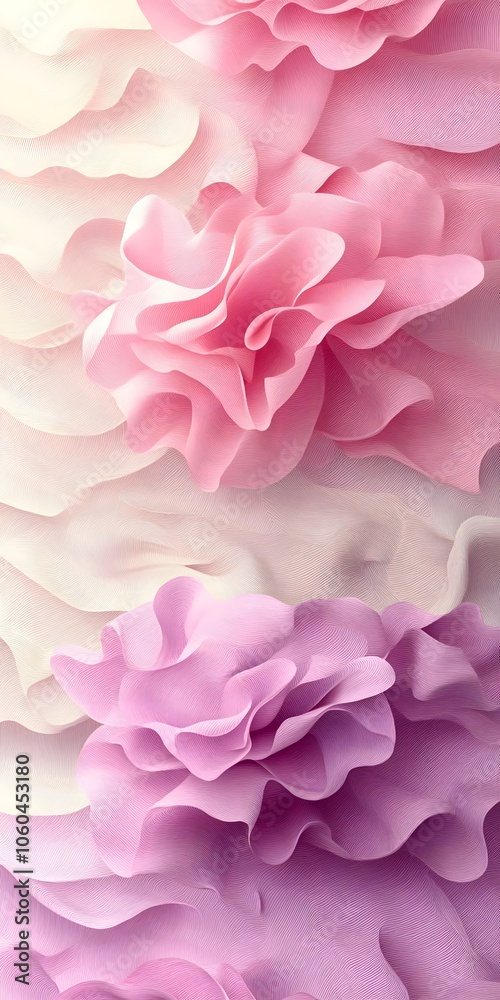 A delicate arrangement of pink and lavender paper flowers, showcasing soft layers and gentle curves. The pastel hues create a serene and inviting atmosphere. A delicate arrangement of pink and lavender paper flowers, showcasing soft layers and gentle curves. The pastel hues create a serene and inviting atmosphere.