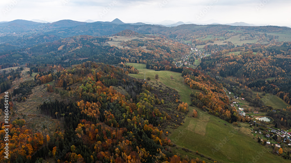 Obraz premium autumn in the mountains.Czech Republic, Prysk, Stredni vrch