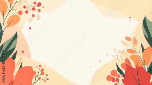 Autumn Nature Abstract Floral Background with Vibrant Colors