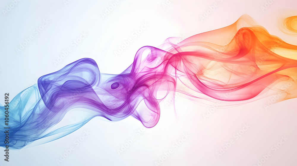 Colorful music note design on white background with vibrant smoke trails. illustration Colorful music note design on white background with vibrant smoke trails. illustration