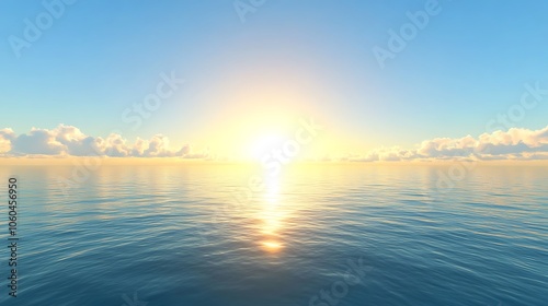 Wallpaper Mural Peaceful Sunset over the Ocean Minimalist White Background with Space for Text Torontodigital.ca