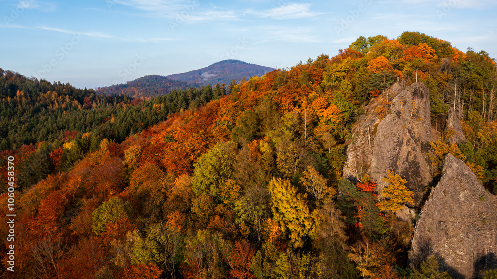 autumn in the mountains. Czech Republic, Ceska Kamenice, Jehla 