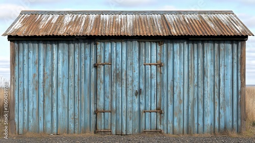 Close-Up View of Industrial Building Facade with Modern Architectural Design and Textured Surfaces