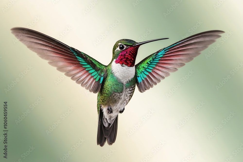 Obraz premium Hummingbird in photorealism style. Created with generative AI technology