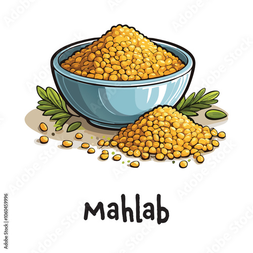 Vector Oil Painting Mahlab Spice photo