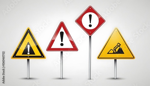 Wallpaper Mural sign, icon, warning, symbol, danger, road, traffic,Ai generated 456 Torontodigital.ca